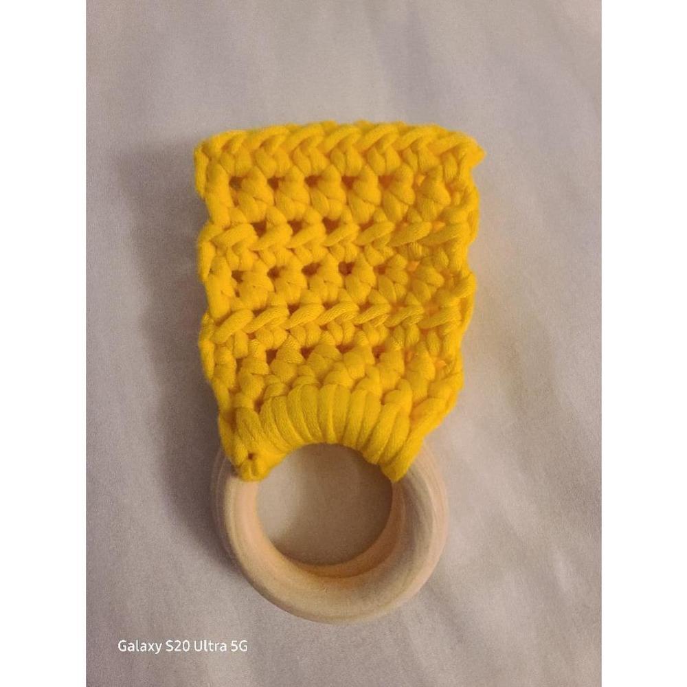 Handmade Crochet Hand Towel Holder - Yellow